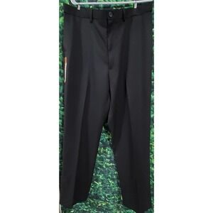 NWT Haggar Classic Fit Plain Flat Front Men's Pant - Black 40W x 34L